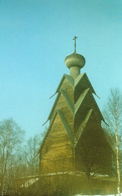 Деревянная церковь на Ширковом Погосте (1679 г.). Фото 1988 г.